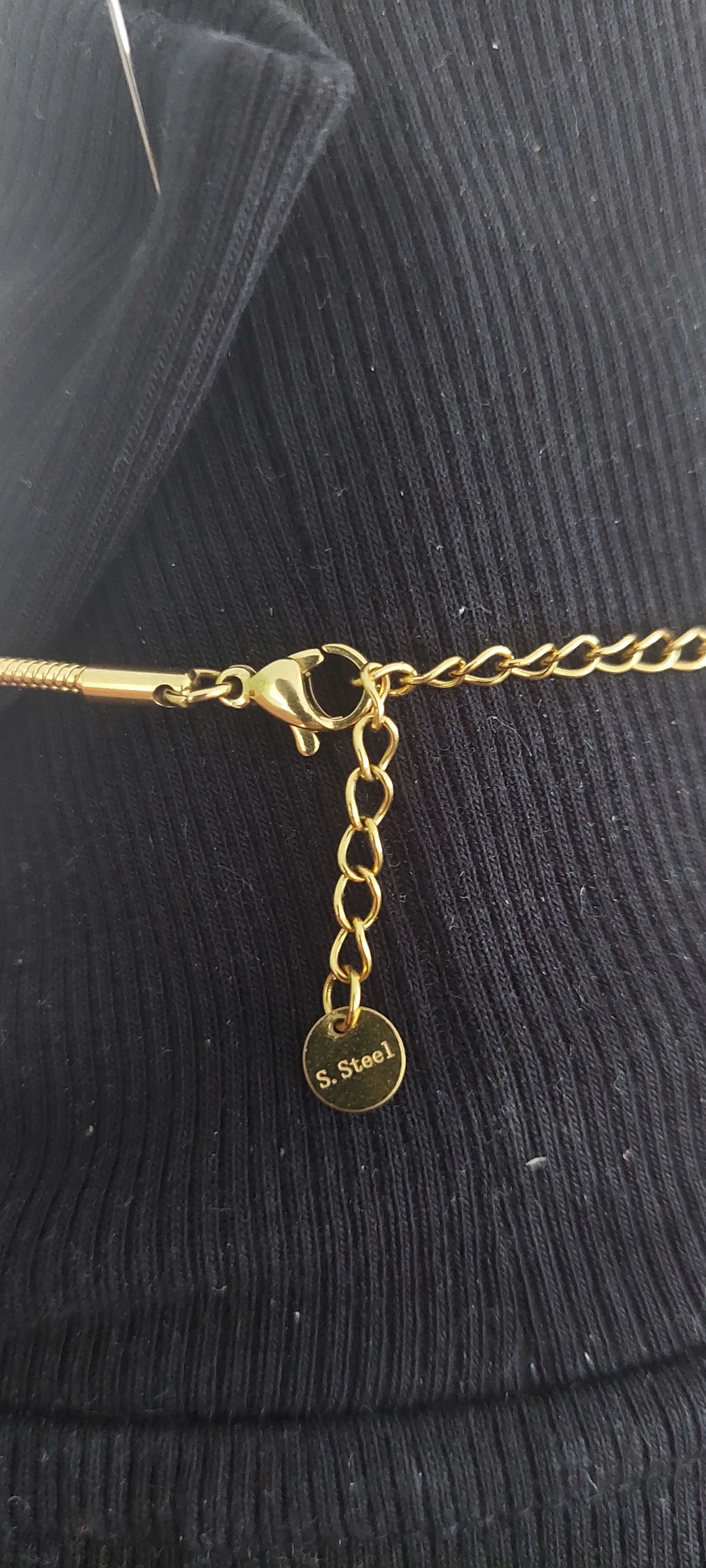 Vergulde Hart Ketting van Roestvrij Staal (S. Steel) – Snake Stijl / Ronde Schakel ✨ – photo 6
